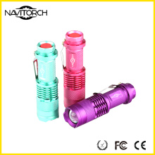 Multi Colors 3 Modes Fluorescent Aluminum Torch/LED Flashlight (NK-671)